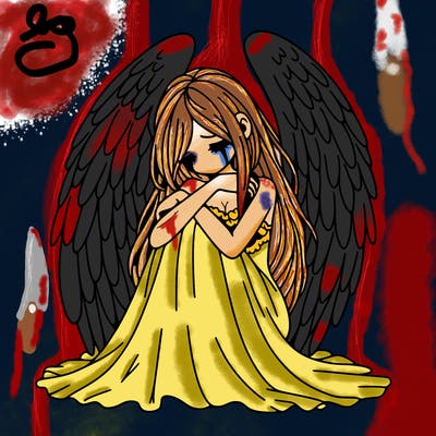 ethereal girl in grief, lonely and heartbroken