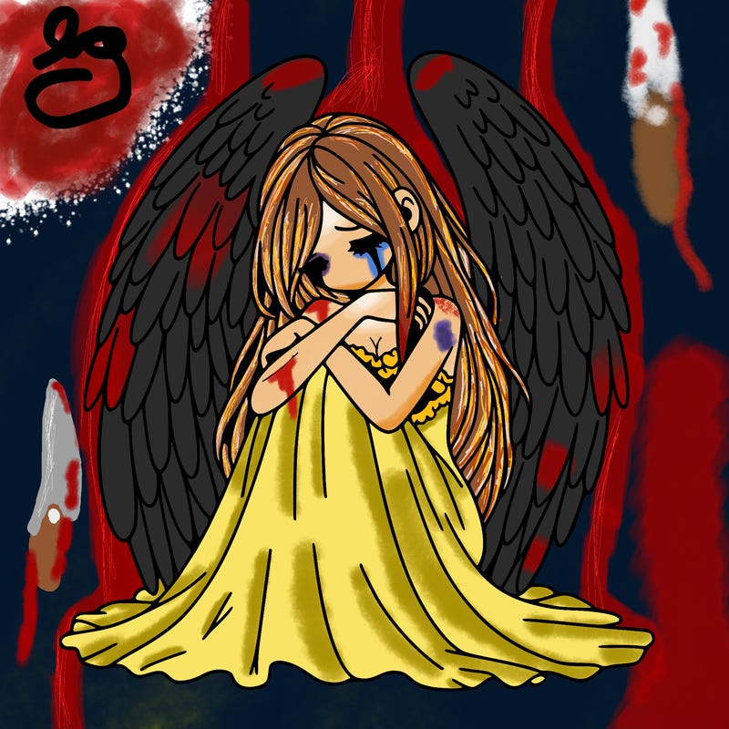 ethereal girl in grief, lonely and heartbroken