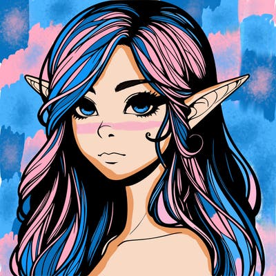 elf girl realistic dark fantasy