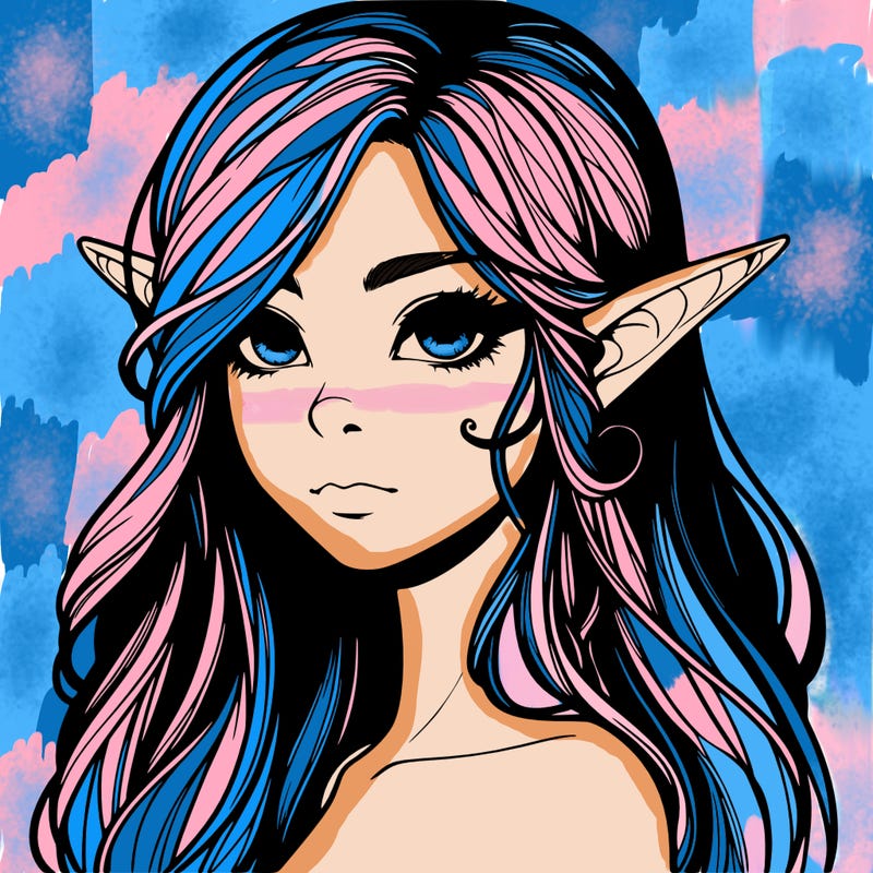 elf girl realistic dark fantasy