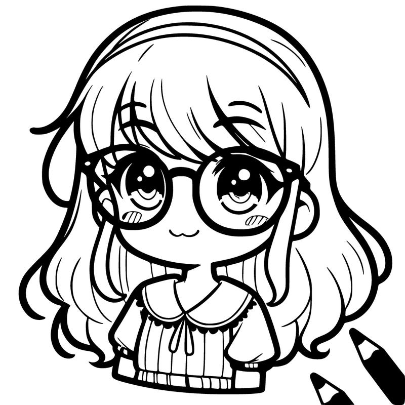 a girl with glasses
