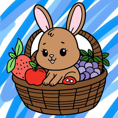 bunny in a fruit basket