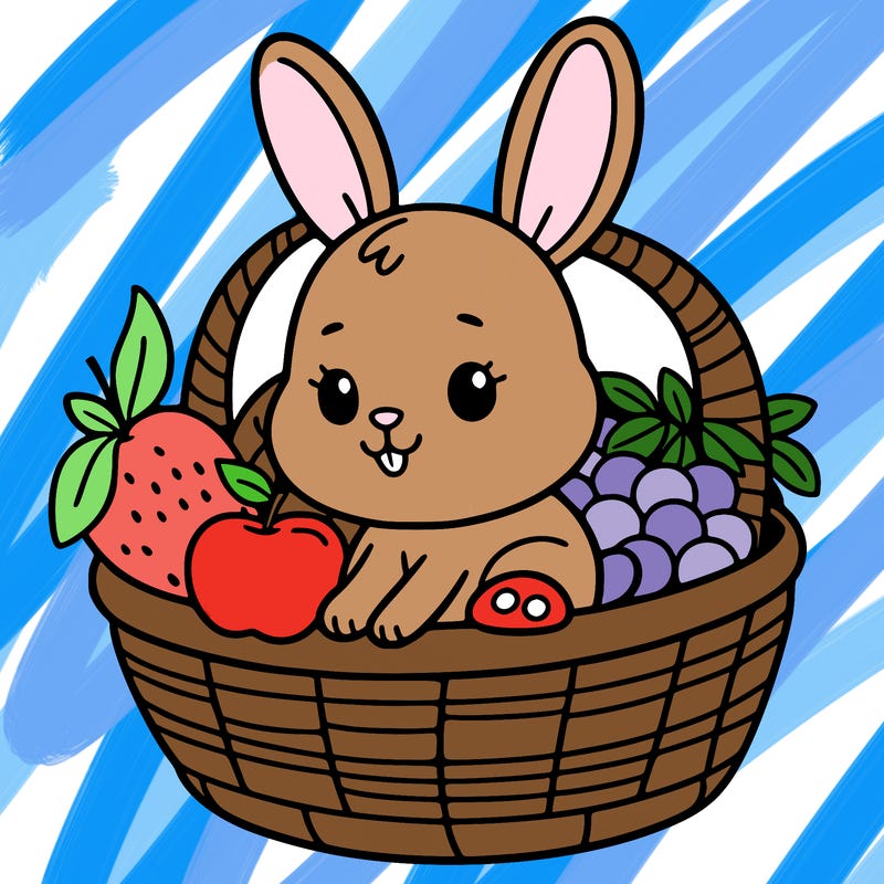 bunny in a fruit basket