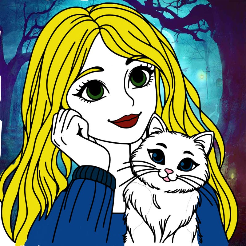 woman with cat