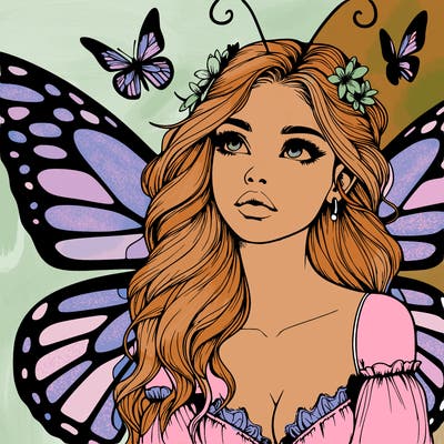butterfly fairy realistic girl