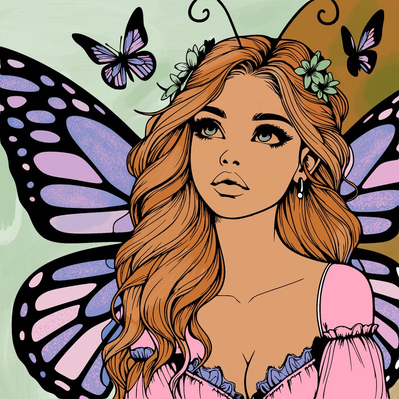 butterfly fairy realistic girl