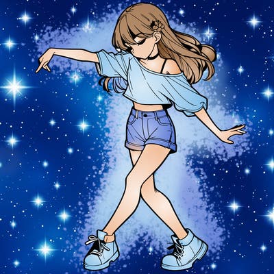 realistic girl danceing