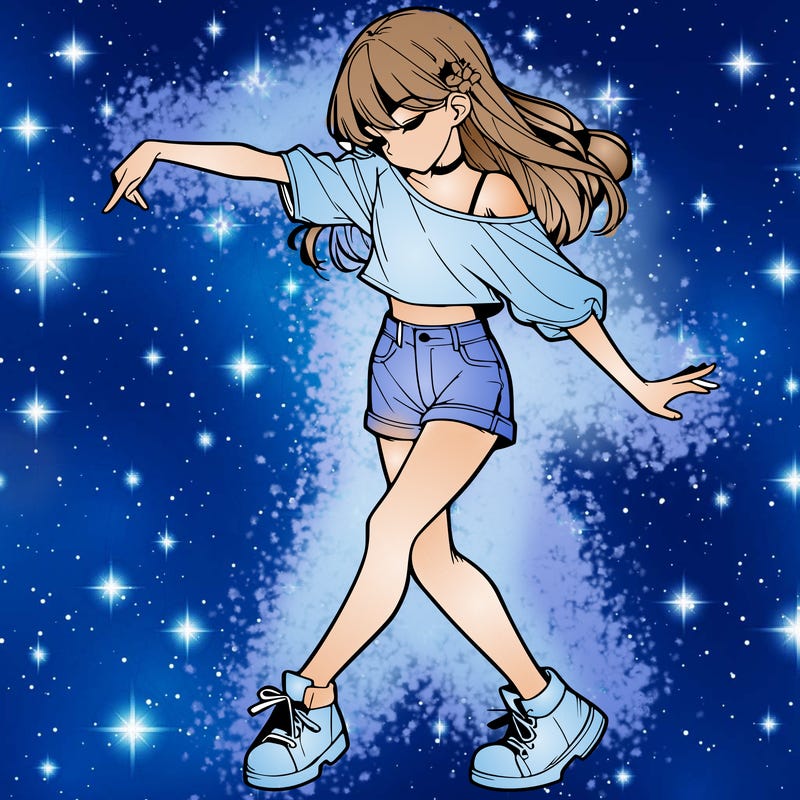 realistic girl danceing