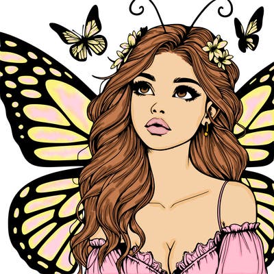butterfly fairy realistic girl