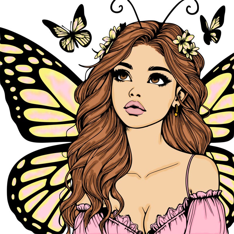butterfly fairy realistic girl