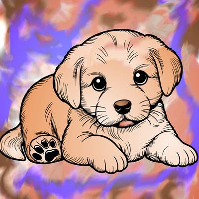 a cute realistic puppy