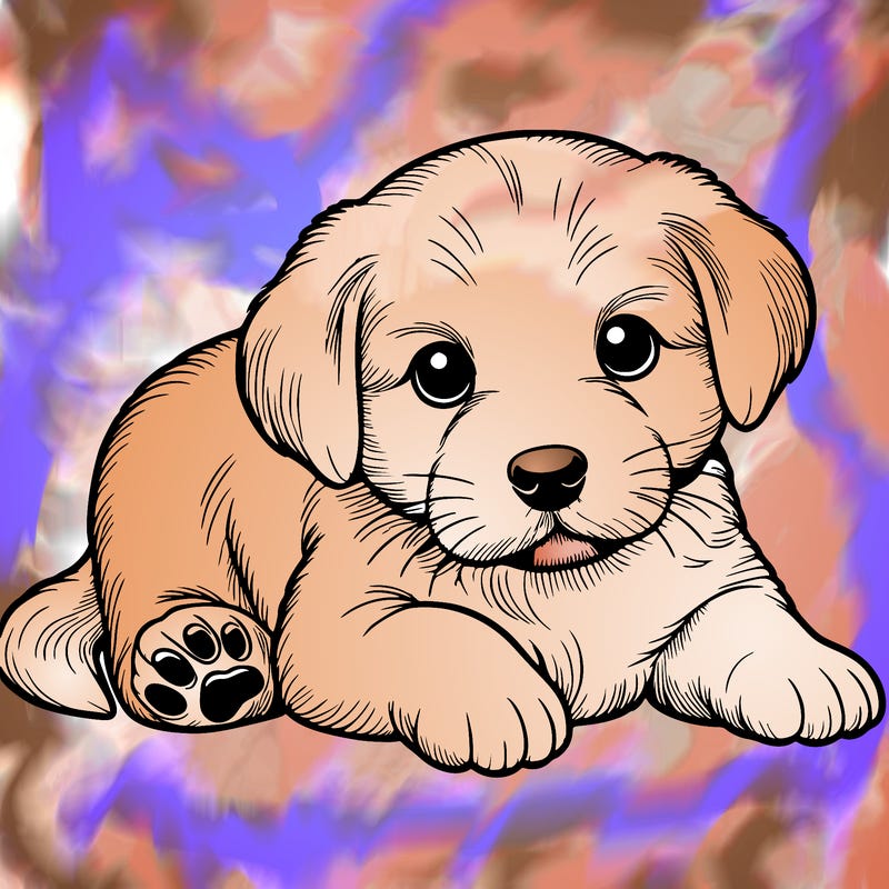 a cute realistic puppy