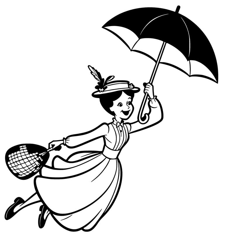 mary poppins flying with umbrella