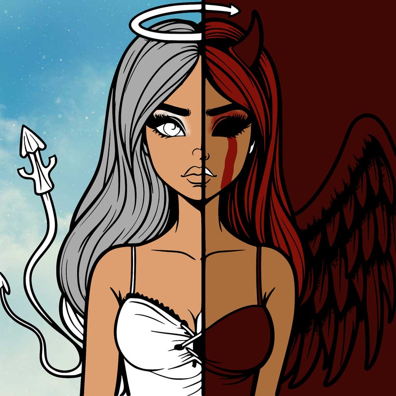 devil vs angel realistic girl