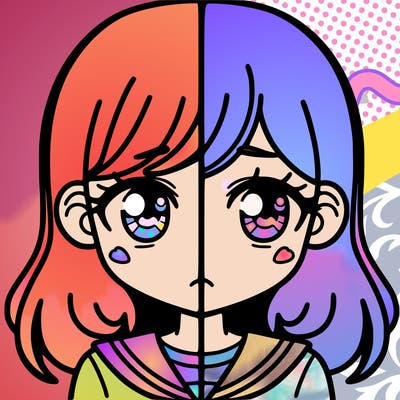a split of a girl