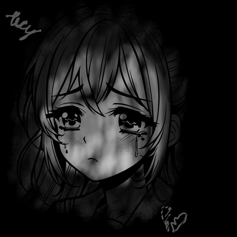 sad anime girl