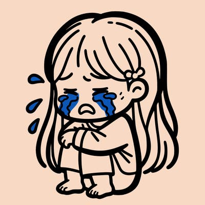 a girl crying