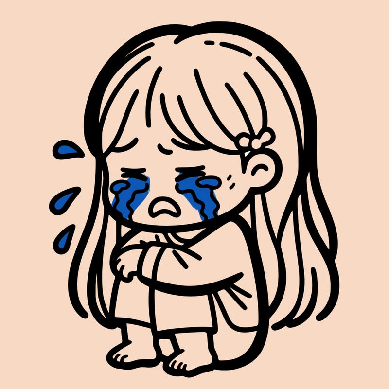 a girl crying