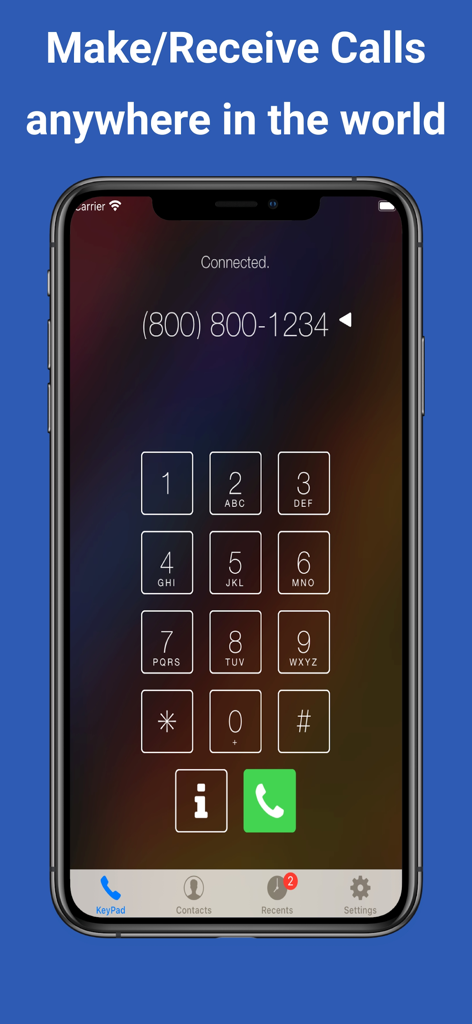TalkTT app dialer interface for making and receiving international calls