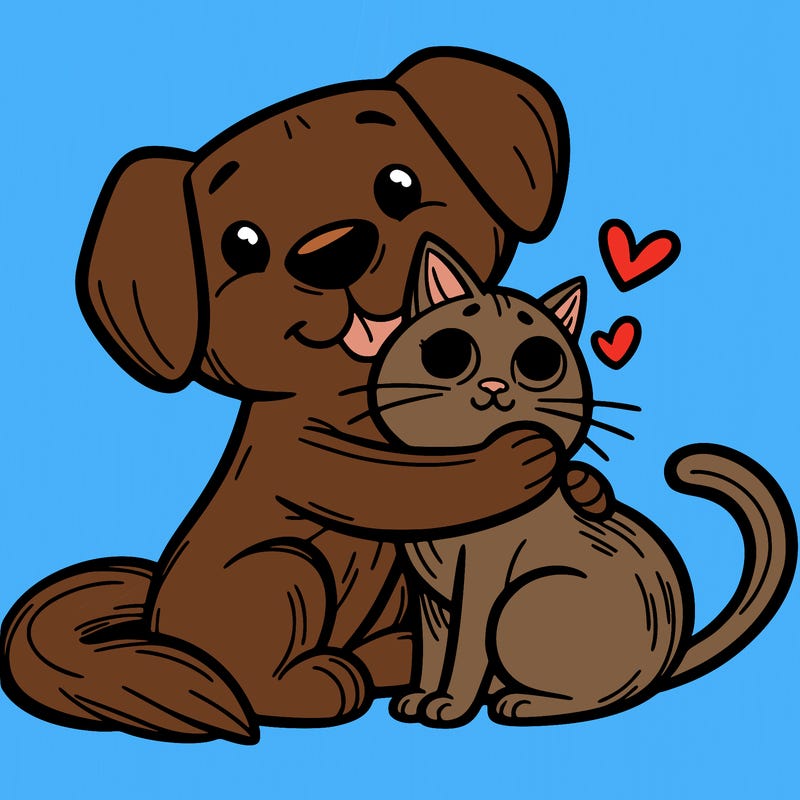 dog hugging cat