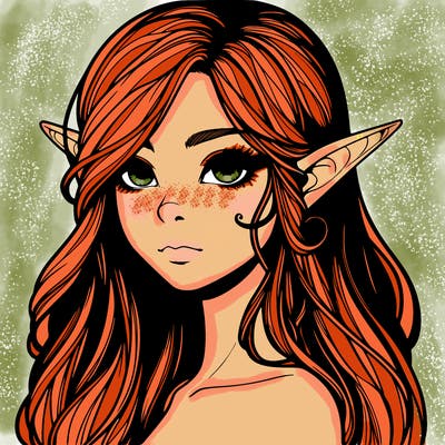 elf girl realistic dark fantasy