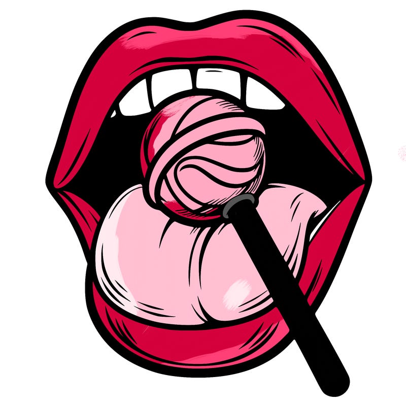 mouth with lolipop