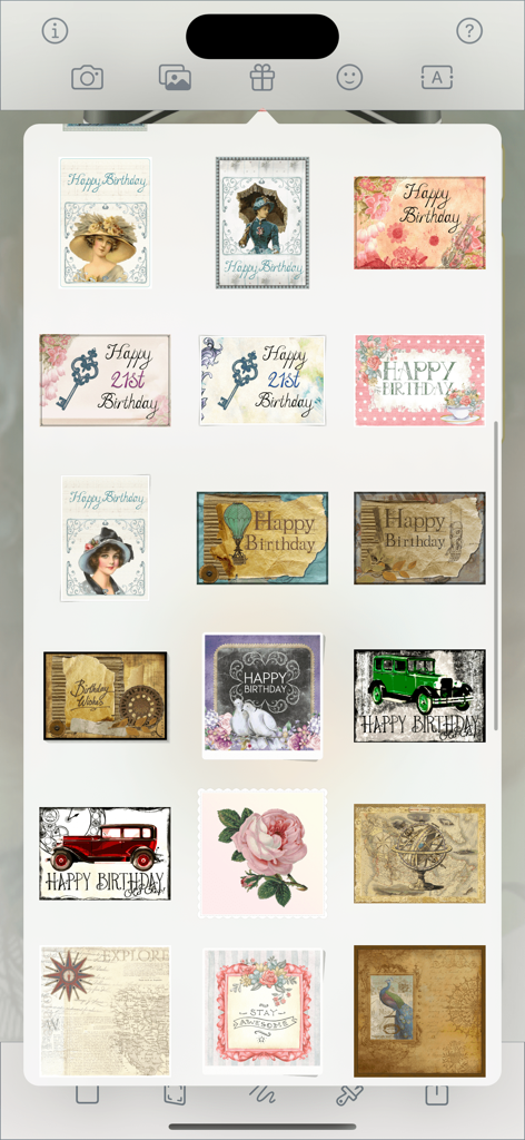 Classical Birthday - A selection of vintage and classical birthday card templates featuring elegant illustrations and floral designs