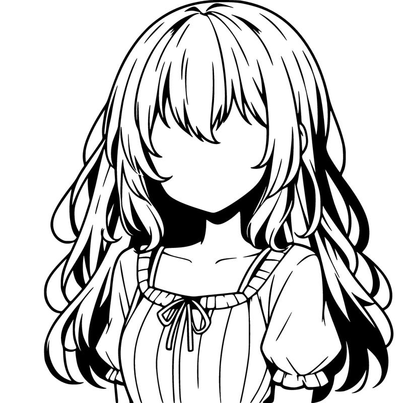 anime girl with no face