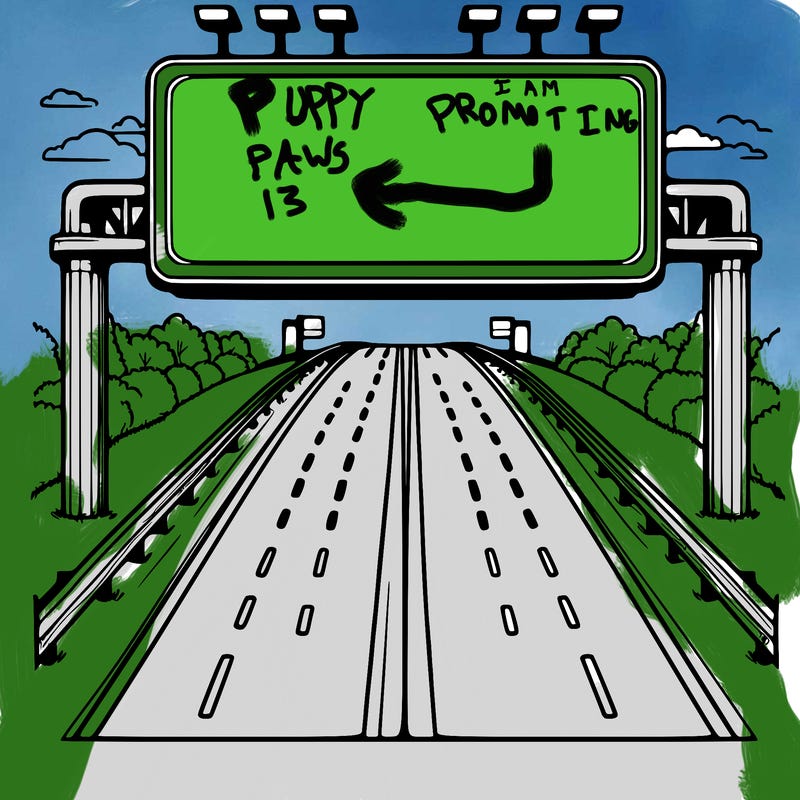 highway with a blank advertising billboard