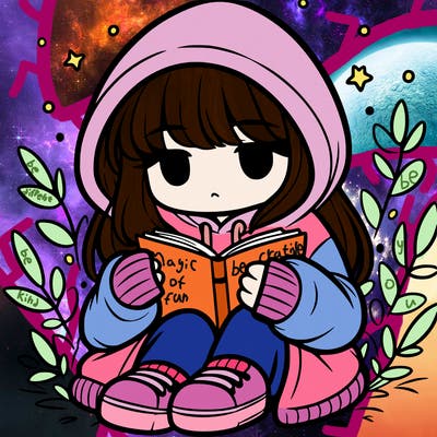 girl in oversized hoodie reading a book