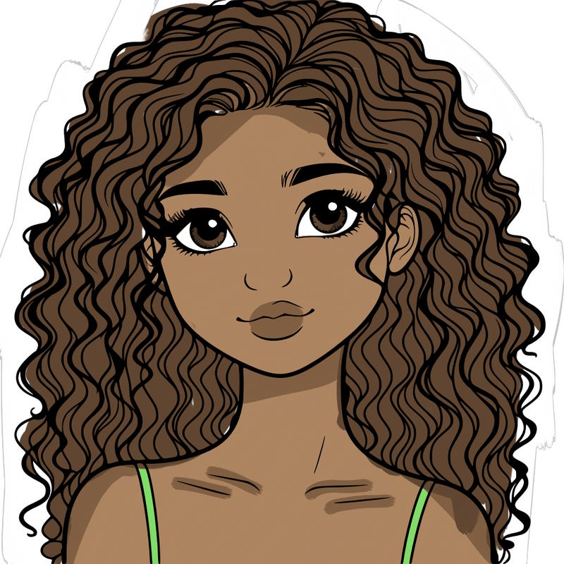 realistic girl with curly hair