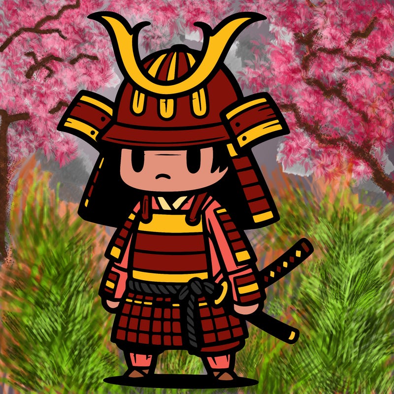 samurai in simple japanese armor