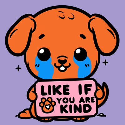 make a sign that says like if you are kind with a cute little dog