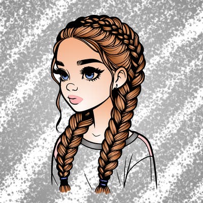 realistic girl with braids