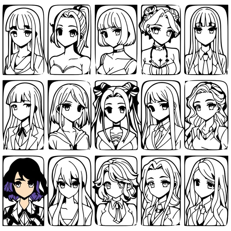 girls that look diffrent anime