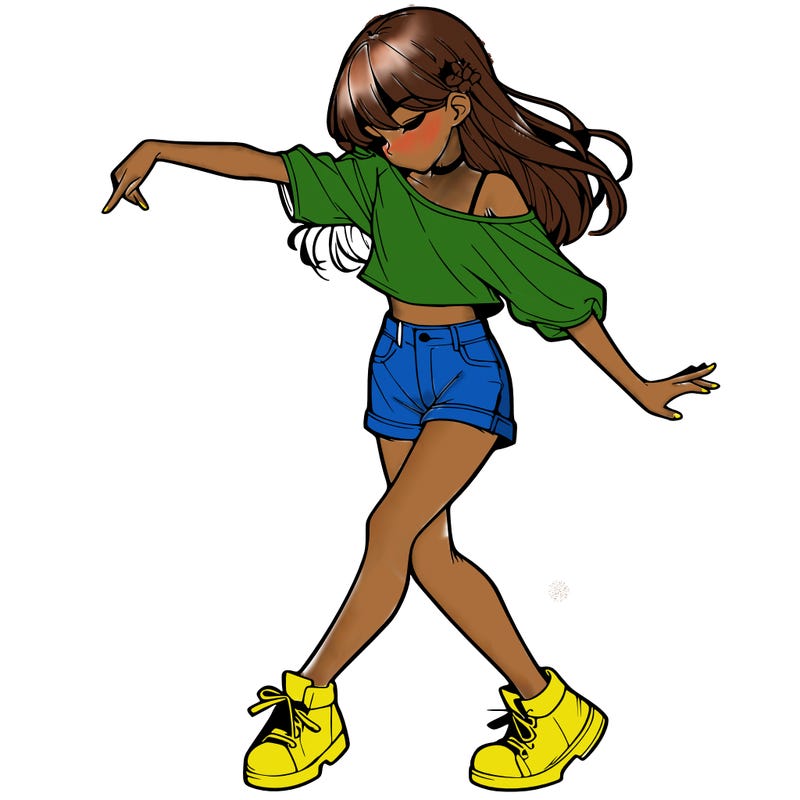 realistic girl danceing