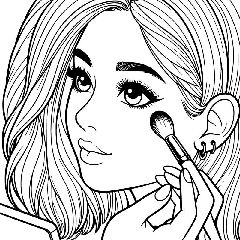 a realistic girl doing her makeup