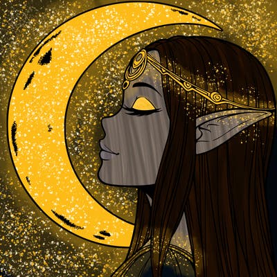 a realistic moon elf