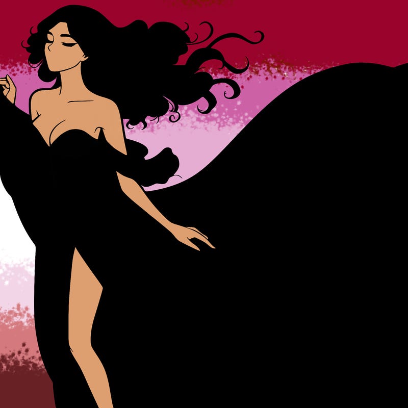 realistic woman in dress flowing the the wind