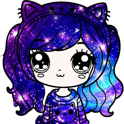 a cute girl with a cat pyjama and pigtails