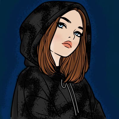a realistic girl in a hoodie