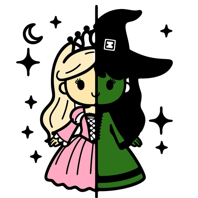 split princess and witch