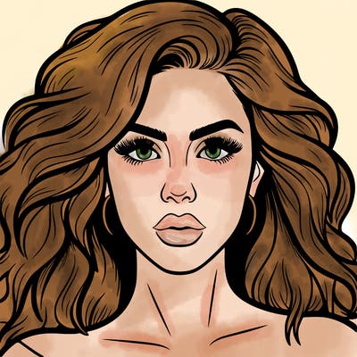 realistic girl eyes lips mouth hair pop star