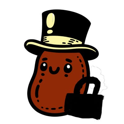 a bean with a top hat