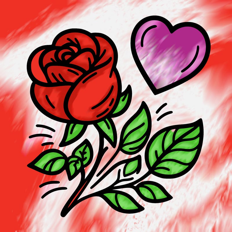 rose and heart