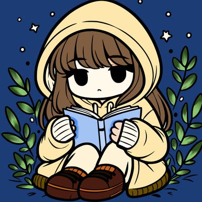 girl in oversized hoodie reading a book