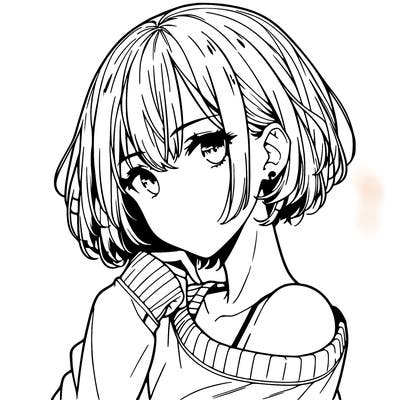 cool anime girl with short hair
