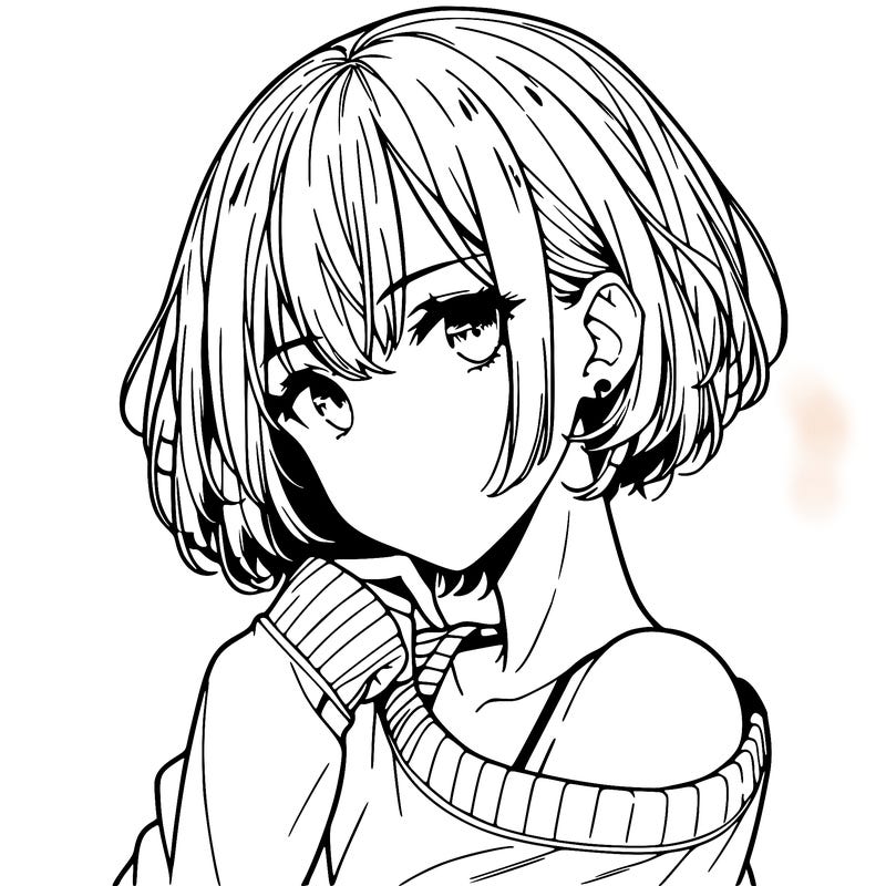 cool anime girl with short hair