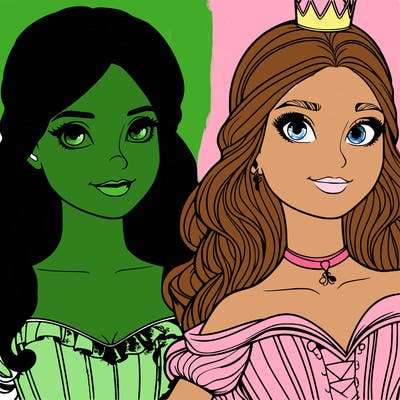 elfaba and glinda realistic girls