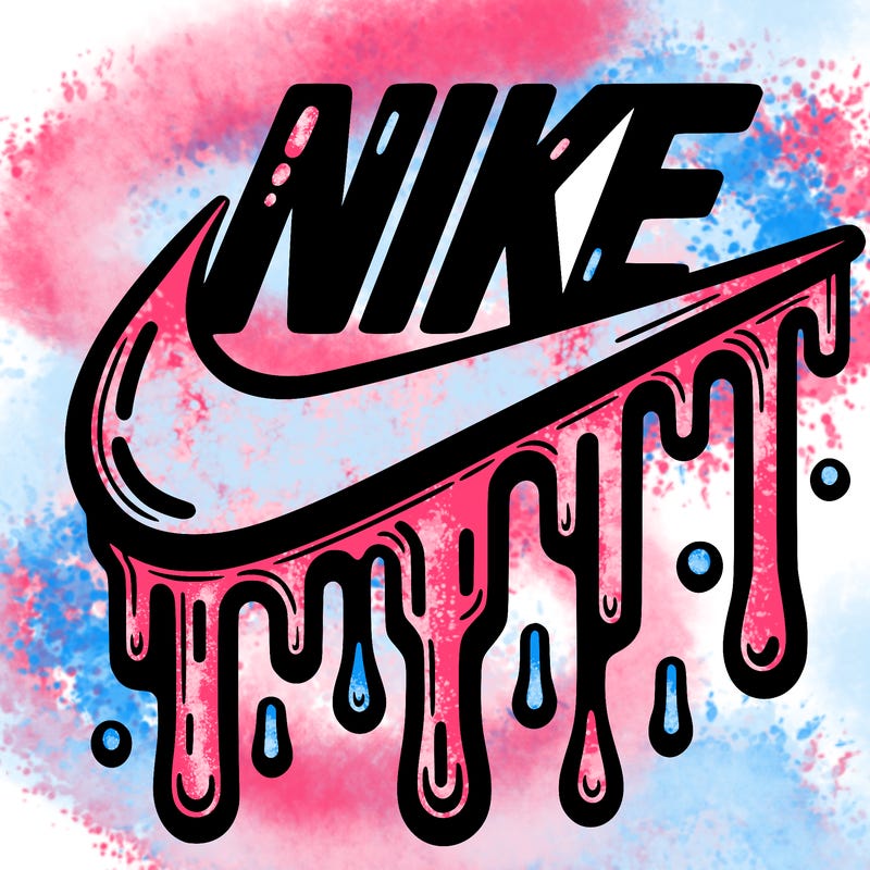 dripping nike logo